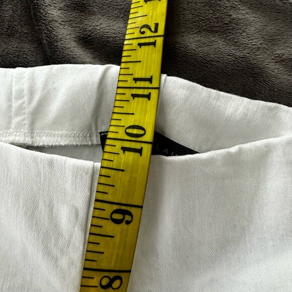 ELLIOTT LAUREN Womens Pants 8 White Cropped Pull On Stretch Pockets Ruched - Picture 9 of 12